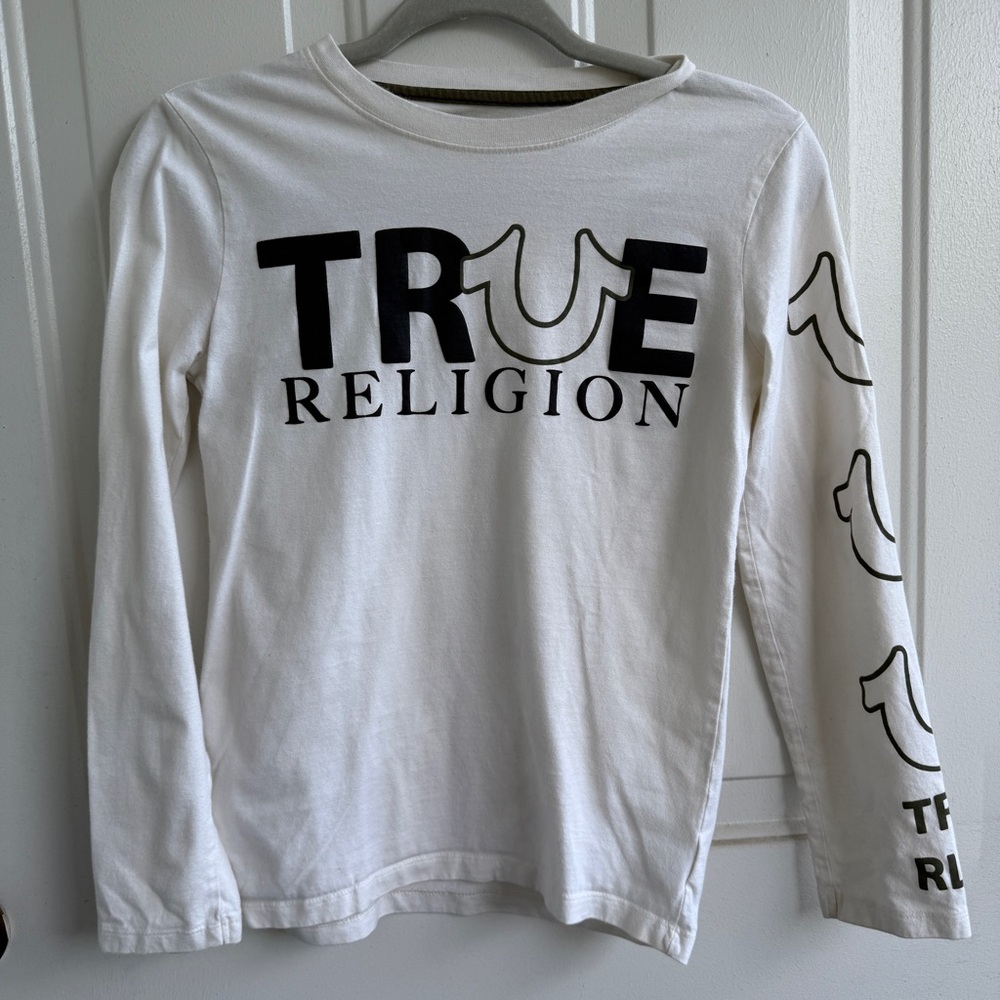 True Religion Long Sleeve Kids Shirt | Size‎ M | Logo Graphic